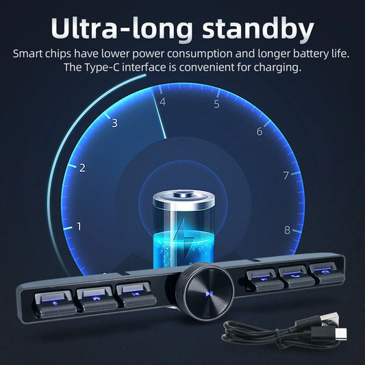 Multimedia Remote Control 7 Keys Blue LED Car Controller Volume Adjuster Phone Call Function Accessories For Navigation Player