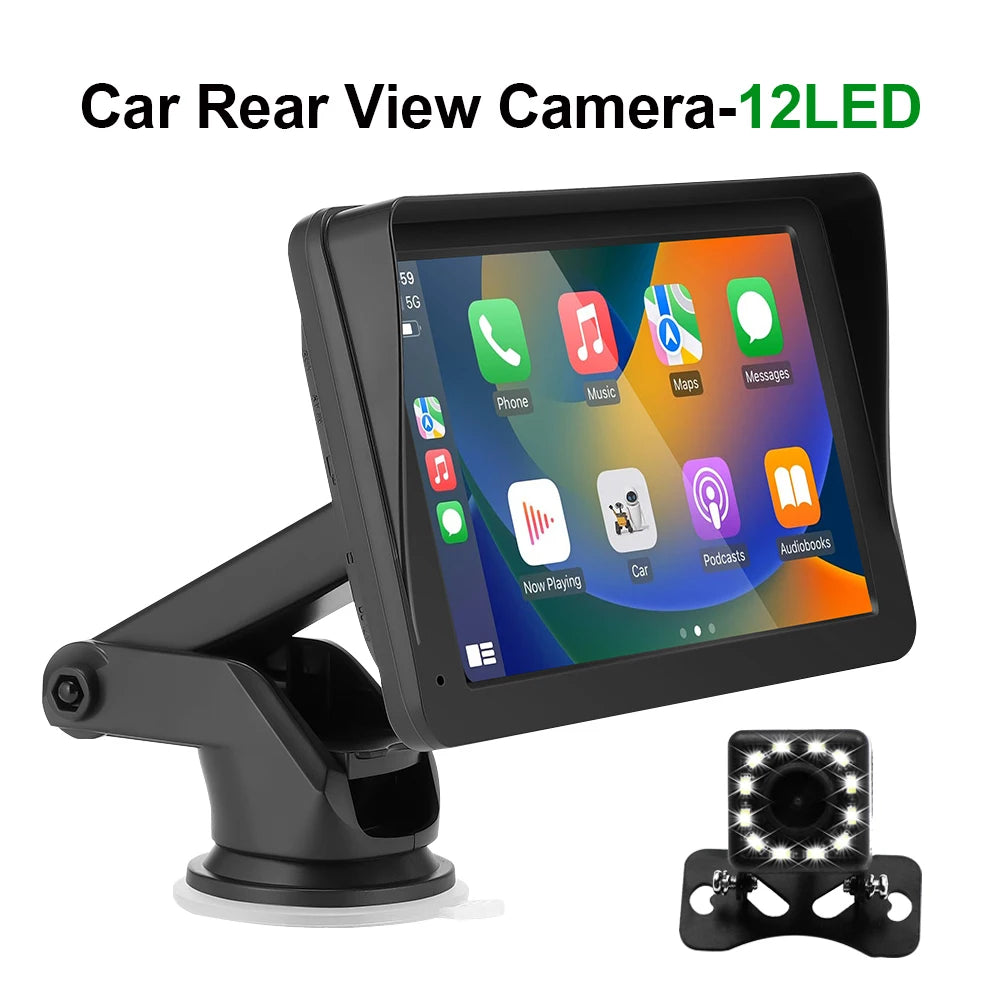 Wireless carplay android auto Portable Car Radio Multimedia Video Player Universal 7 inch Touch Screen With FM Rear View Camera