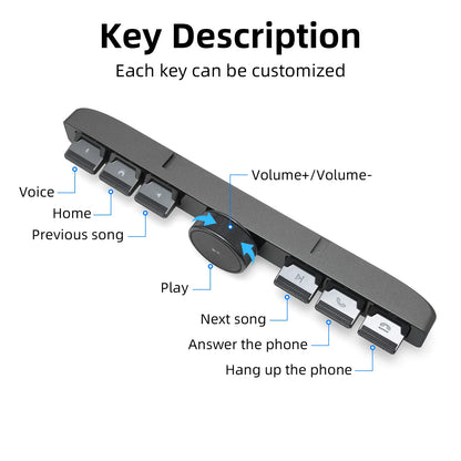 Multimedia Remote Control 7 Keys Blue LED Car Controller Volume Adjuster Phone Call Function Accessories For Navigation Player