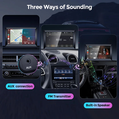 Wireless carplay android auto Portable Car Radio Multimedia Video Player Universal 7 inch Touch Screen With FM Rear View Camera