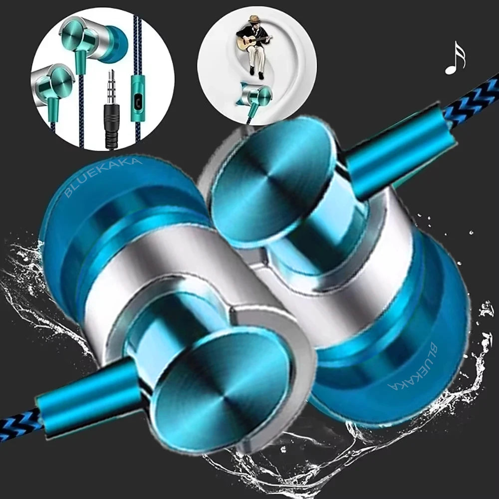 3.5mm Wired In-Ear Earphones Noise Cancellation HiFi Stereo Sports Gaming Music Headphones With Mic Headset For Phone MP3 MP4