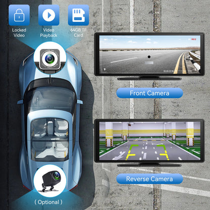 Pionray 10.26” Universal CarPlay Android Auto Car Radio Multimedia Video Player IPS Touch Screen With AUX USB Rearview Camera