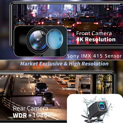 11.26" UHD 4K 2160P Car Dvr GPS WIFI Mirror Dash Cam Dual Lens Dashcam IPS Screen Camera Drive Recorder Stream RearView Mirror