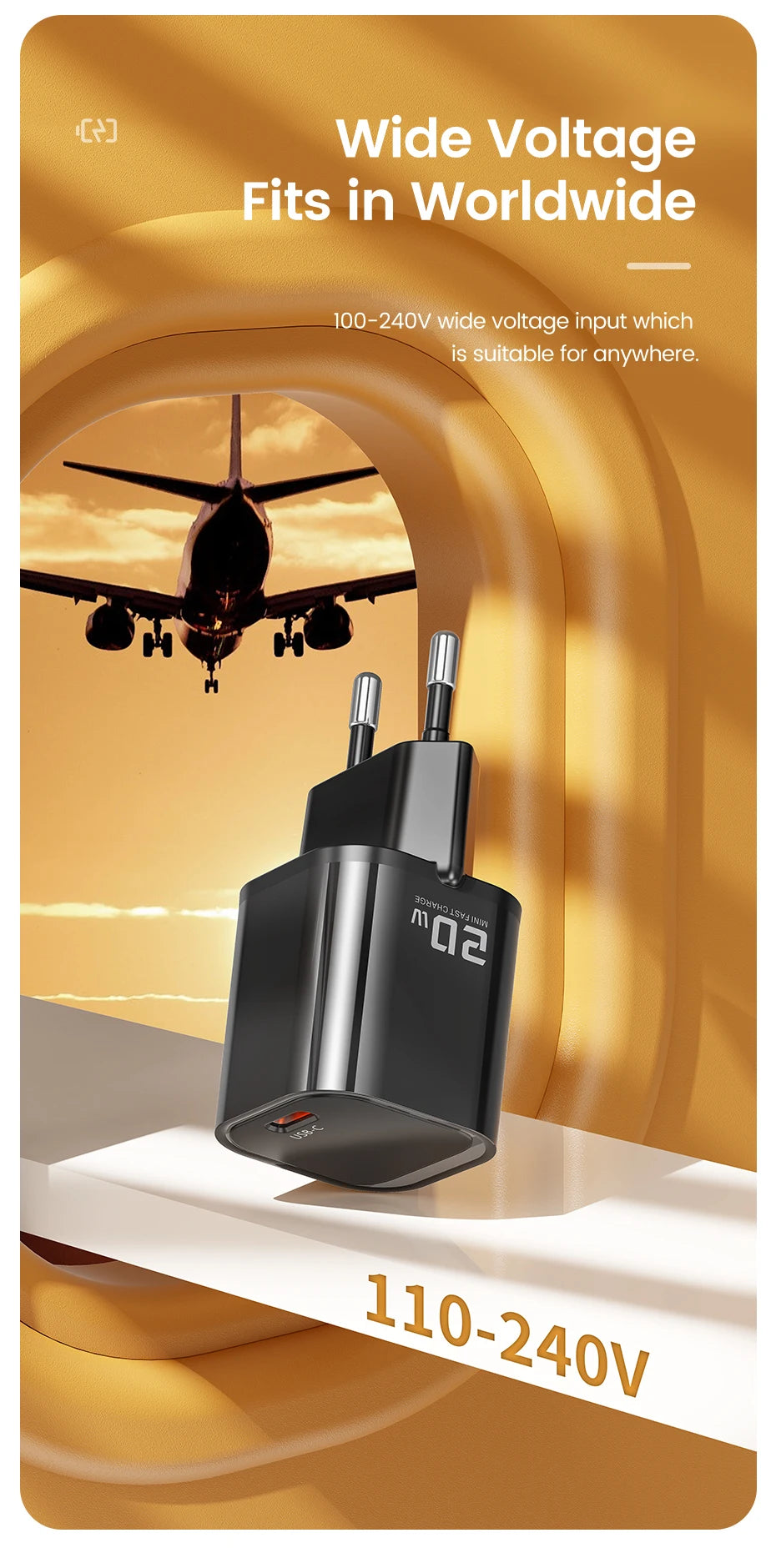 Toocki 20W Type C GaN Charger PD QC 3.0 Quick Charge USB Type C Phone Charger For iPhone 15 14 13 12 11 Pro Max iPad Charging