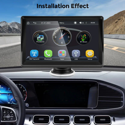 Wireless carplay android auto Portable Car Radio Multimedia Video Player Universal 7 inch Touch Screen With FM Rear View Camera