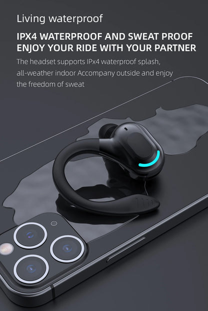 Bluetooth 5.2 Earphone Waterproof Wireless Headphones with Mic Mini Ear Hooks HiFi Stereo Music Earbuds for Phone