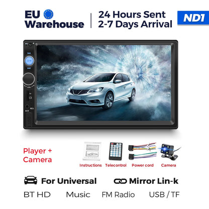 7 Inch HD Touch Screen Intelligent System Car Radio Multimedia Player For Universal Autoradio MP5 Camera TF Card Mirror Link USB