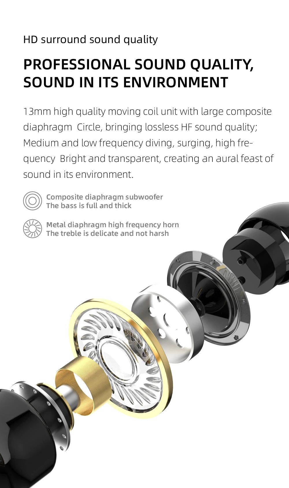 Bluetooth 5.2 Earphone Waterproof Wireless Headphones with Mic Mini Ear Hooks HiFi Stereo Music Earbuds for Phone