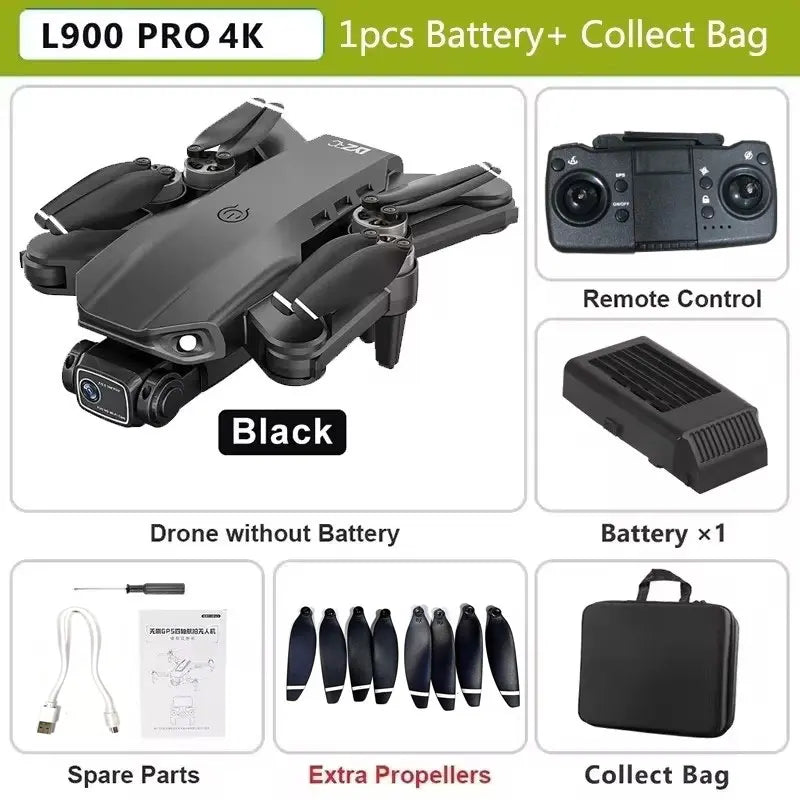 LYZRC Drone L900 Pro 4K Professional 5G GPS HD Dual Camera Photography Brushless Foldable Quadcopter RC Distance 1.2KM Rc Drones