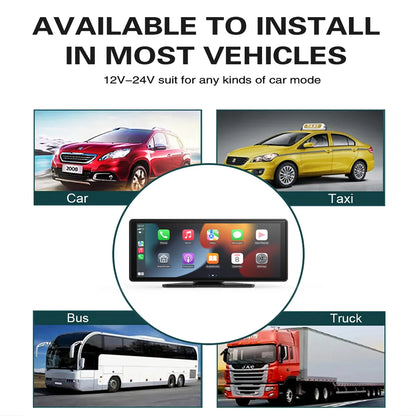 Pionray 10.26” Universal CarPlay Android Auto Car Radio Multimedia Video Player IPS Touch Screen With AUX USB Rearview Camera