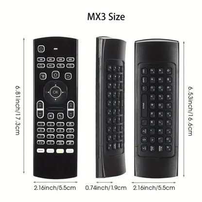 MRSVI 2.4GHz Wireless MX3 Air Mouse Remote Control Backlit IR Learning Mini Keyboard for PC,Android TV Box