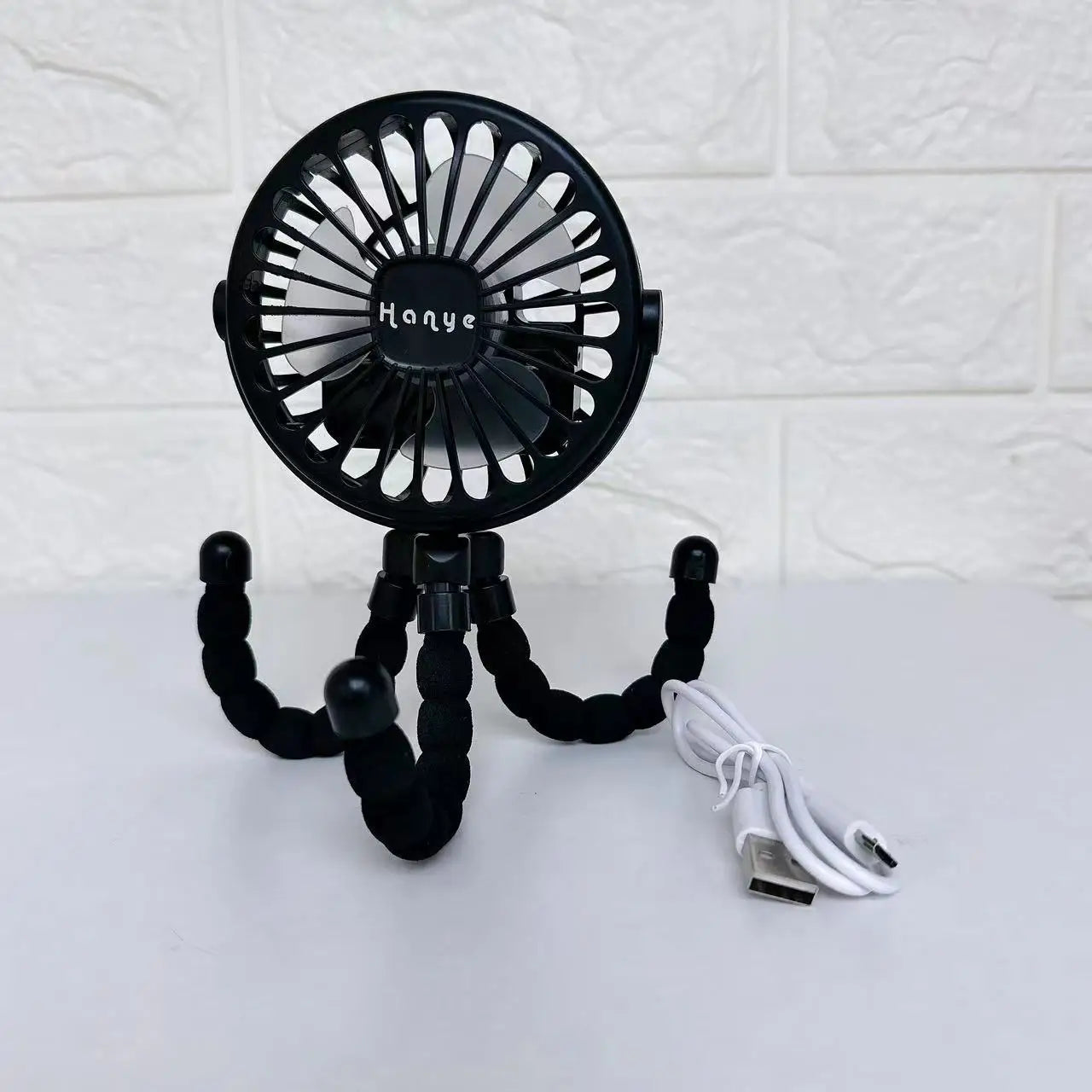 New Multifunctional Childrens Stroller Mini Fan Portable USB Charging Small Fan Mobile Phone Holder Outdoor Handheld Octopus Fan