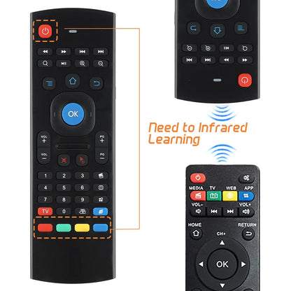 MRSVI 2.4GHz Wireless MX3 Air Mouse Remote Control Backlit IR Learning Mini Keyboard for PC,Android TV Box