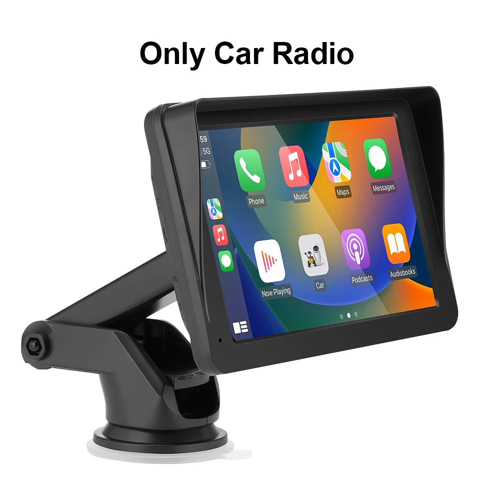 Wireless carplay android auto Portable Car Radio Multimedia Video Player Universal 7 inch Touch Screen With FM Rear View Camera
