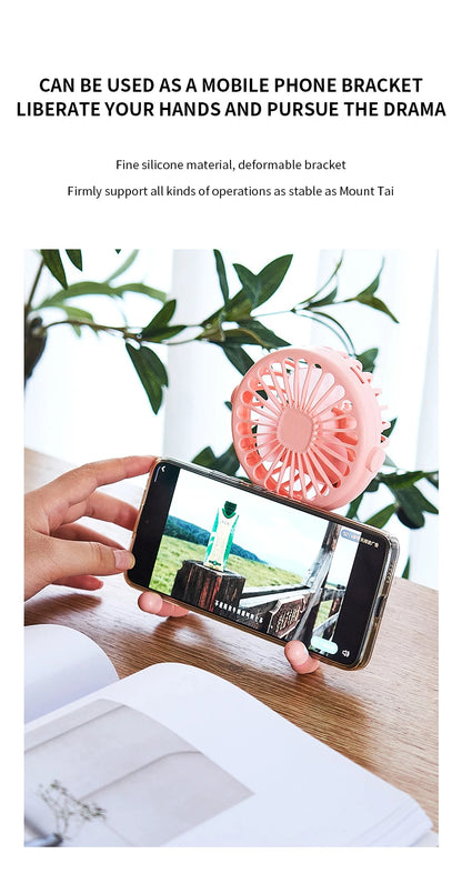 New Multifunctional Childrens Stroller Mini Fan Portable USB Charging Small Fan Mobile Phone Holder Outdoor Handheld Octopus Fan