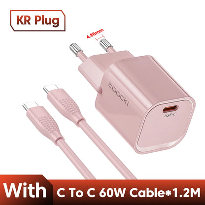 Toocki 20W Type C GaN Charger PD QC 3.0 Quick Charge USB Type C Phone Charger For iPhone 15 14 13 12 11 Pro Max iPad Charging