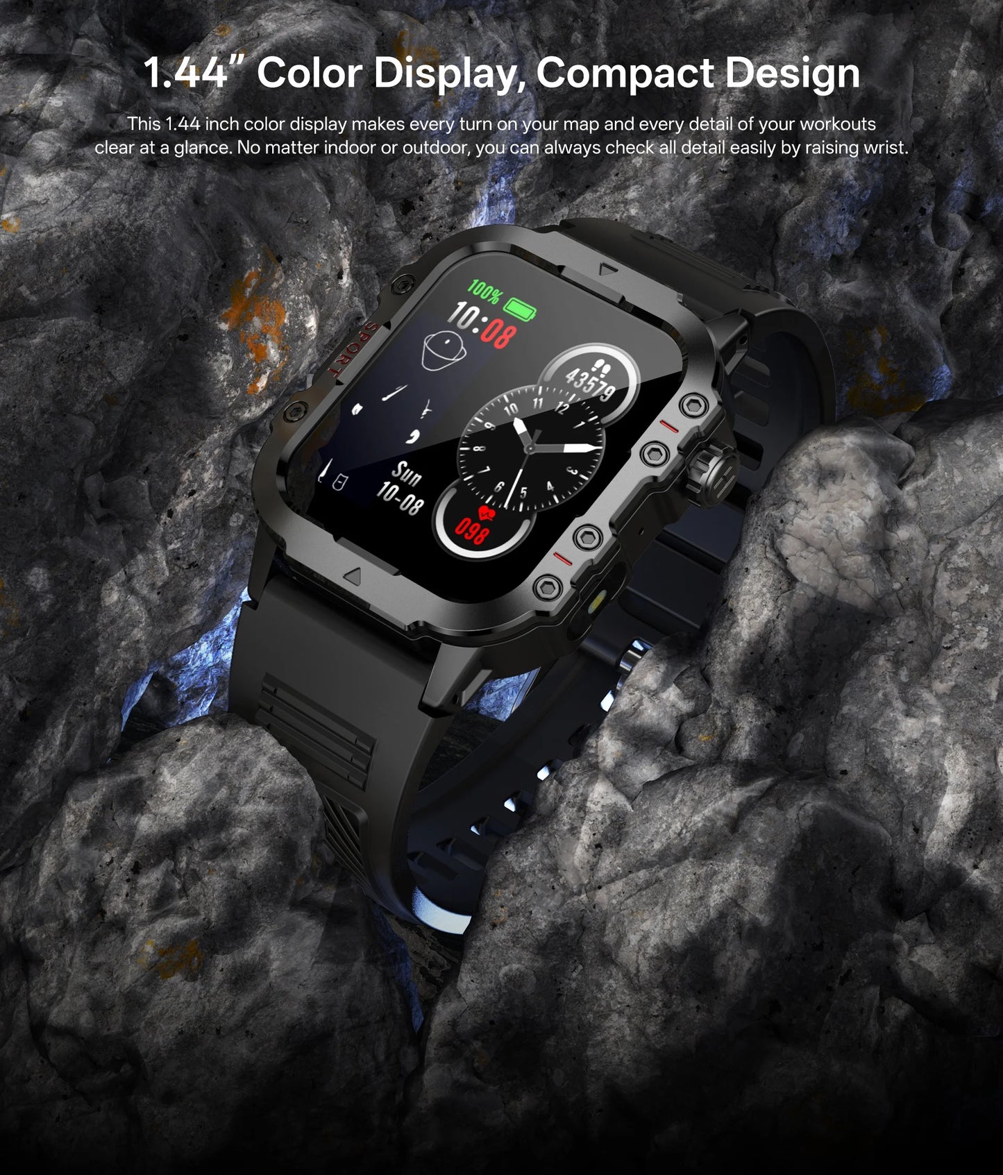 2024 Smart Watch Android Phone 1.44'' Inch Color Screen Bluetooth Call Blood Oxygen/Pressure Monitoring Smart Watch Women Men