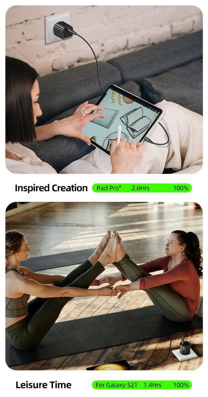 Toocki 20W Type C GaN Charger PD QC 3.0 Quick Charge USB Type C Phone Charger For iPhone 15 14 13 12 11 Pro Max iPad Charging
