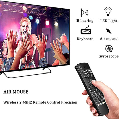 MRSVI 2.4GHz Wireless MX3 Air Mouse Remote Control Backlit IR Learning Mini Keyboard for PC,Android TV Box