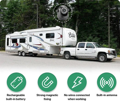 GreenYi 5G WiFi Magnetic Hitch Wireless Rear View Camera Night Vision Rechargeable for Trailer RV Truck for iPhone Android