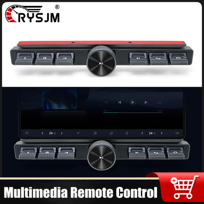Multimedia Remote Control 7 Keys Blue LED Car Controller Volume Adjuster Phone Call Function Accessories For Navigation Player