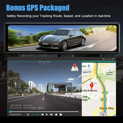 11.26" UHD 4K 2160P Car Dvr GPS WIFI Mirror Dash Cam Dual Lens Dashcam IPS Screen Camera Drive Recorder Stream RearView Mirror