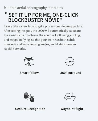 LYZRC Drone L900 Pro 4K Professional 5G GPS HD Dual Camera Photography Brushless Foldable Quadcopter RC Distance 1.2KM Rc Drones