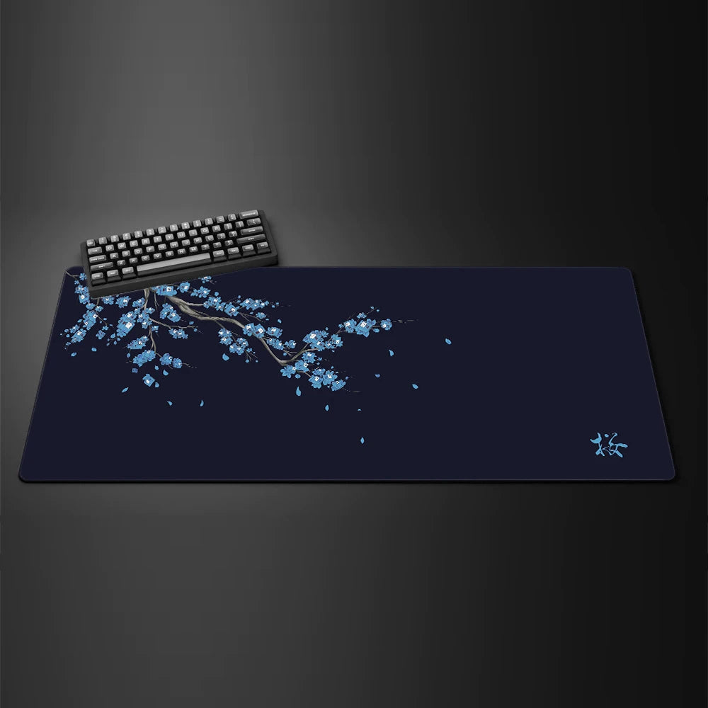 Black Sakura Gaming Mouse Pad Kawaii Purple Desk Mat Large Office Carpet Accessories Cherry Blossom Mousepad Gamer Computer Mats