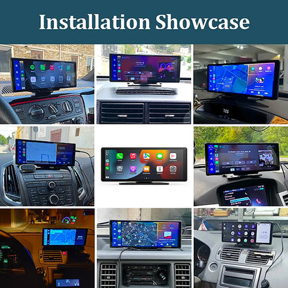 Pionray 10.26” Universal CarPlay Android Auto Car Radio Multimedia Video Player IPS Touch Screen With AUX USB Rearview Camera