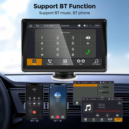 Wireless carplay android auto Portable Car Radio Multimedia Video Player Universal 7 inch Touch Screen With FM Rear View Camera