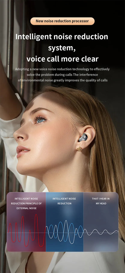 Invisible Earbuds Sleep Headphones Bluetooth 5.3 Noise Reduction Earbuds TWS Wireless Headsets Sport Stereo Earphones for Phone