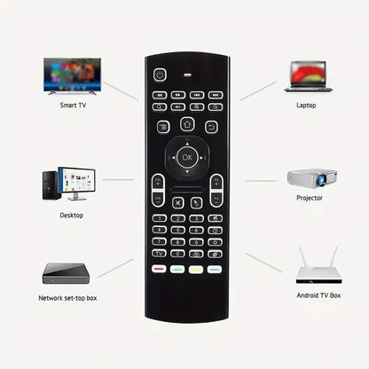 MRSVI 2.4GHz Wireless MX3 Air Mouse Remote Control Backlit IR Learning Mini Keyboard for PC,Android TV Box