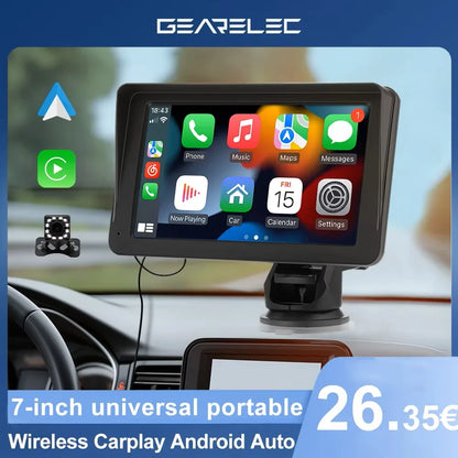 Wireless carplay android auto Portable Car Radio Multimedia Video Player Universal 7 inch Touch Screen With FM Rear View Camera
