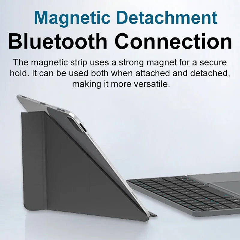 2-in-1 Multifunctional Folding Bluetooth Keyboard with Touchpad & Phone Holder for Tablet/Phone/PC Touch Portable Keyboard