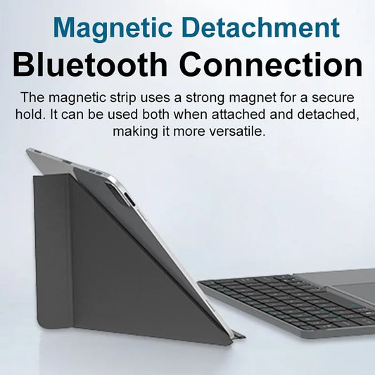 2-in-1 Multifunctional Folding Bluetooth Keyboard with Touchpad & Phone Holder for Tablet/Phone/PC Touch Portable Keyboard