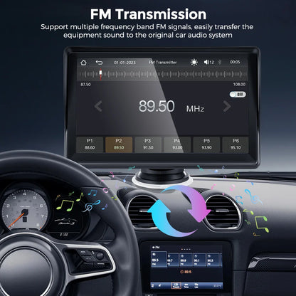 Wireless carplay android auto Portable Car Radio Multimedia Video Player Universal 7 inch Touch Screen With FM Rear View Camera