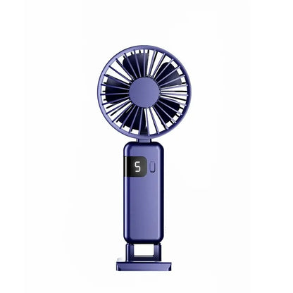 Clearance_2024 New Arrival Wind Cooling Hand Mini Usb Fan Portable 5 Speed Personal Pocket Rechargeable Handheld with Hook_Conti