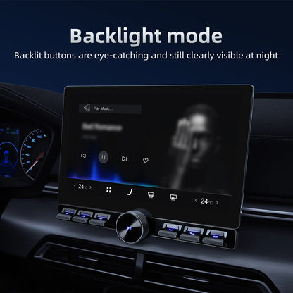 Multimedia Remote Control 7 Keys Blue LED Car Controller Volume Adjuster Phone Call Function Accessories For Navigation Player