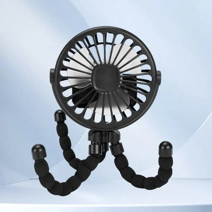 New Multifunctional Childrens Stroller Mini Fan Portable USB Charging Small Fan Mobile Phone Holder Outdoor Handheld Octopus Fan