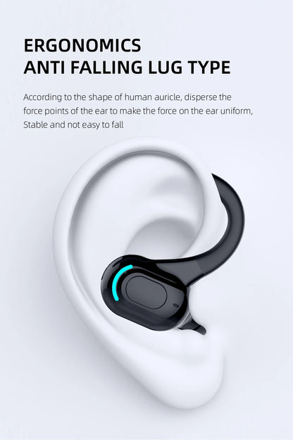 Bluetooth 5.2 Earphone Waterproof Wireless Headphones with Mic Mini Ear Hooks HiFi Stereo Music Earbuds for Phone