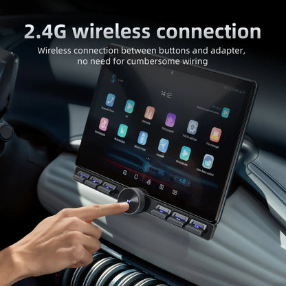 Multimedia Remote Control 7 Keys Blue LED Car Controller Volume Adjuster Phone Call Function Accessories For Navigation Player
