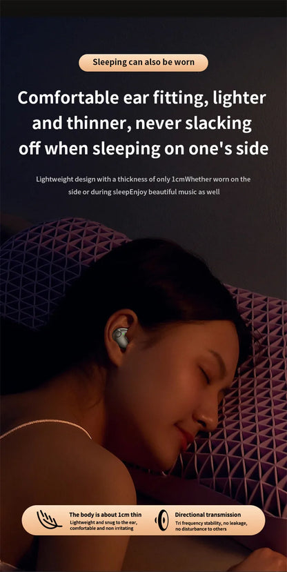 Invisible Earbuds Sleep Headphones Bluetooth 5.3 Noise Reduction Earbuds TWS Wireless Headsets Sport Stereo Earphones for Phone