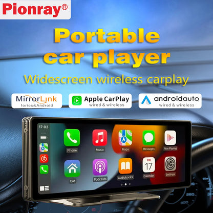 Pionray 10.26” Universal CarPlay Android Auto Car Radio Multimedia Video Player IPS Touch Screen With AUX USB Rearview Camera