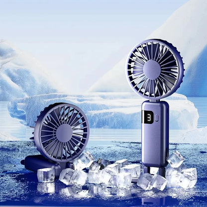 Clearance_2024 New Arrival Wind Cooling Hand Mini Usb Fan Portable 5 Speed Personal Pocket Rechargeable Handheld with Hook_Conti