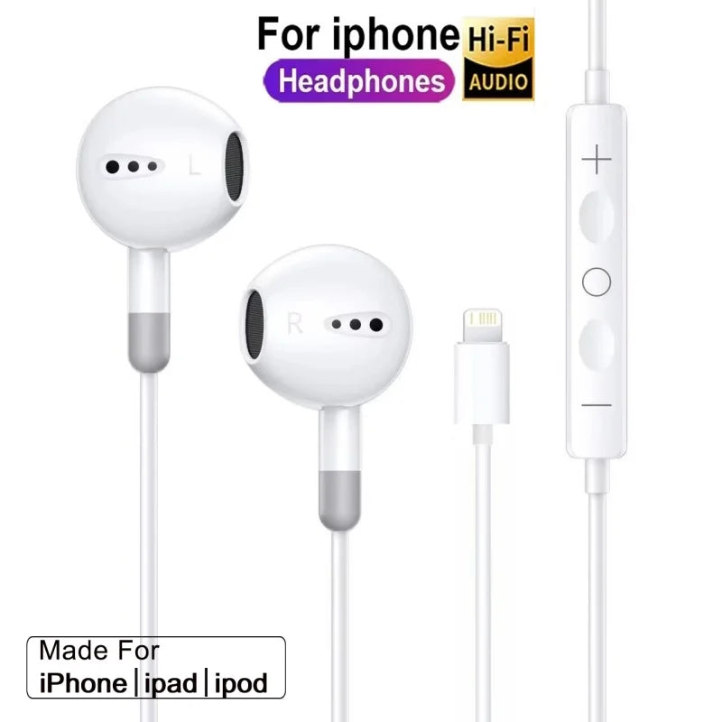 Original Wired Earphones For iPhone 17 16 15 Pro Max In-Ear Earbuds 14 13 12 Headphones For Samsung Xiaomi Headsets Accessories