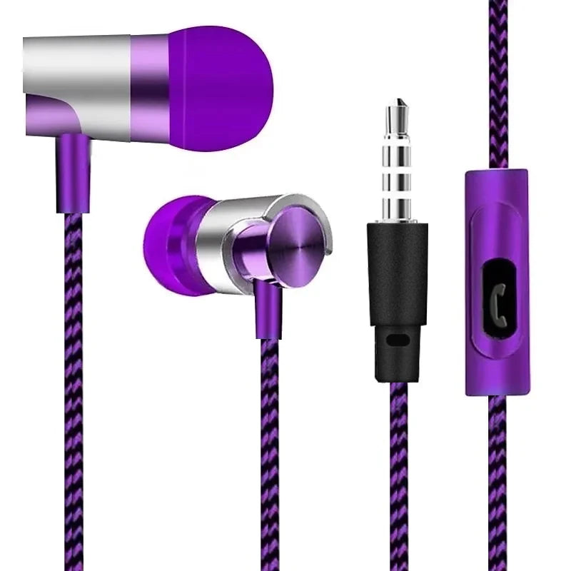 3.5mm Wired In-Ear Earphones Noise Cancellation HiFi Stereo Sports Gaming Music Headphones With Mic Headset For Phone MP3 MP4