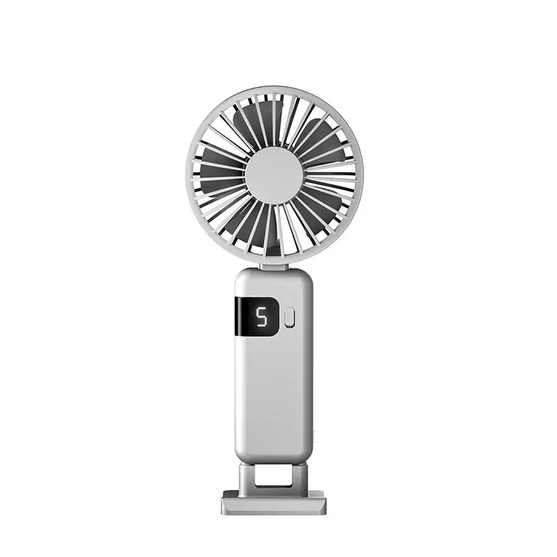 Clearance_2024 New Arrival Wind Cooling Hand Mini Usb Fan Portable 5 Speed Personal Pocket Rechargeable Handheld with Hook_Conti