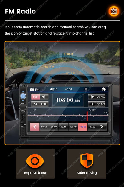 7 Inch HD Touch Screen Intelligent System Car Radio Multimedia Player For Universal Autoradio MP5 Camera TF Card Mirror Link USB
