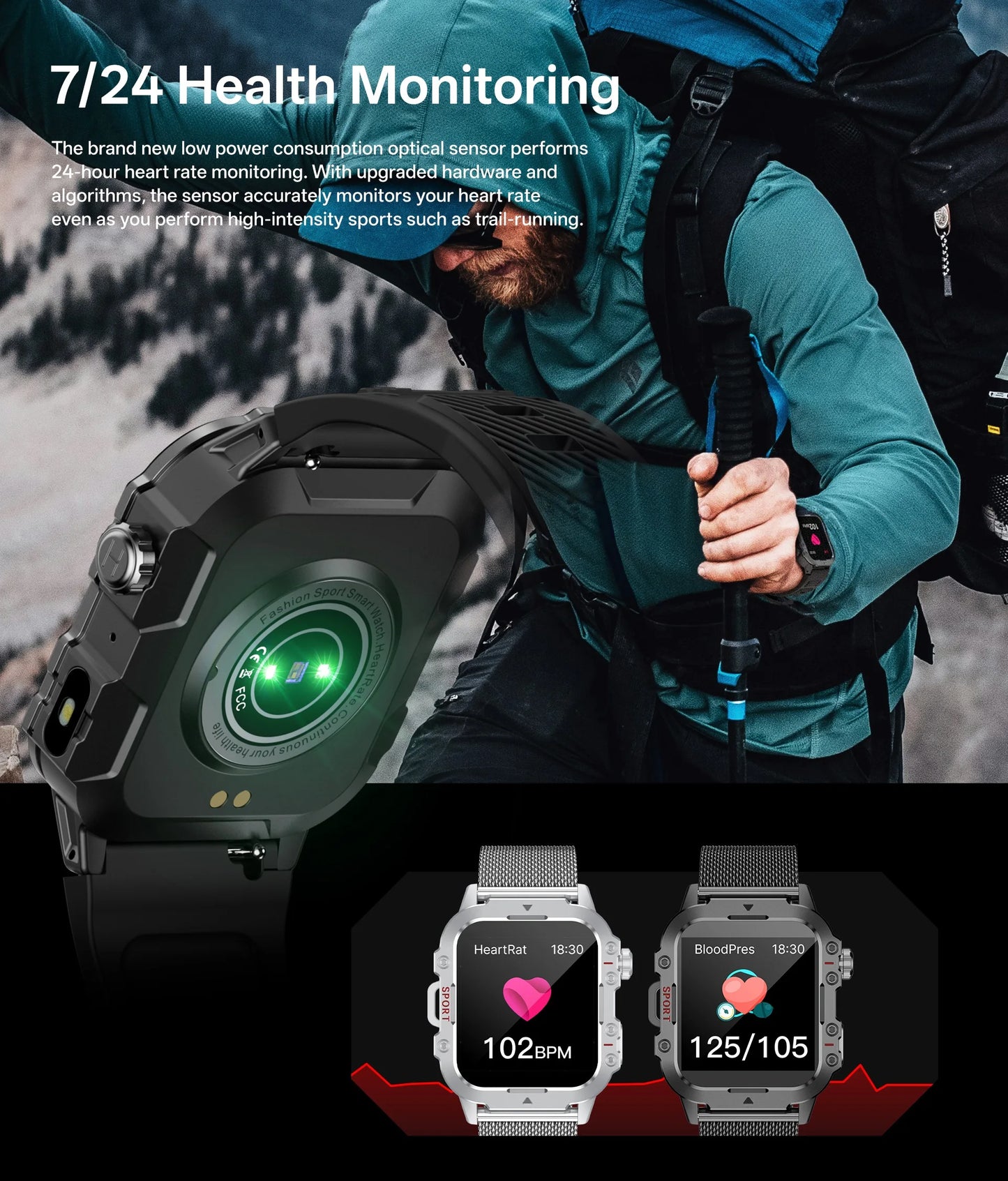 2024 Smart Watch Android Phone 1.44'' Inch Color Screen Bluetooth Call Blood Oxygen/Pressure Monitoring Smart Watch Women Men