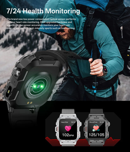 2024 Smart Watch Android Phone 1.44'' Inch Color Screen Bluetooth Call Blood Oxygen/Pressure Monitoring Smart Watch Women Men